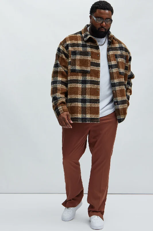 Zion Mohair Oversized Shirt - Brown/combo